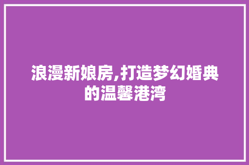 浪漫新娘房,打造梦幻婚典的温馨港湾