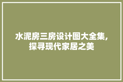 水泥房三房设计图大全集,探寻现代家居之美