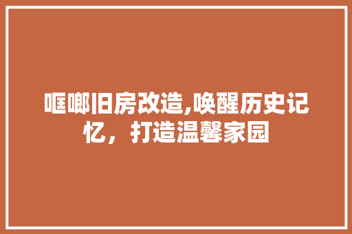 哐啷旧房改造,唤醒历史记忆，打造温馨家园
