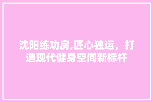 沈阳练功房,匠心独运，打造现代健身空间新标杆