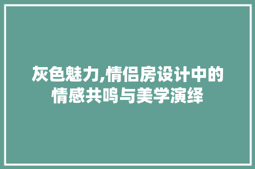 灰色魅力,情侣房设计中的情感共鸣与美学演绎