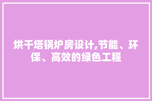 烘干塔锅炉房设计,节能、环保、高效的绿色工程