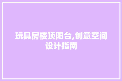 玩具房楼顶阳台,创意空间设计指南