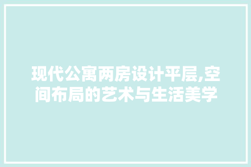 现代公寓两房设计平层,空间布局的艺术与生活美学