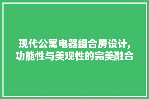 现代公寓电器组合房设计,功能性与美观性的完美融合