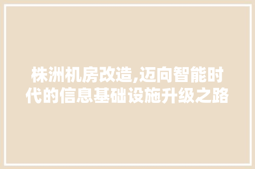 株洲机房改造,迈向智能时代的信息基础设施升级之路