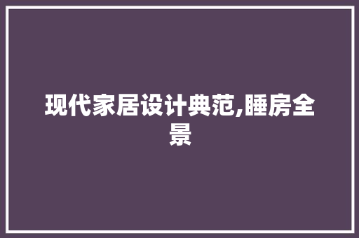 现代家居设计典范,睡房全景