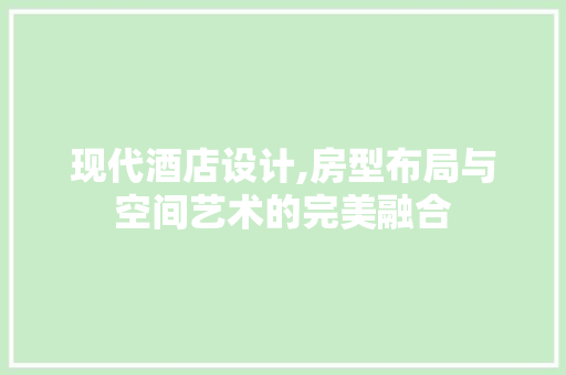 现代酒店设计,房型布局与空间艺术的完美融合
