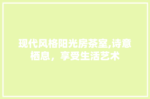 现代风格阳光房茶室,诗意栖息，享受生活艺术