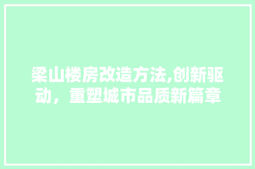 梁山楼房改造方法,创新驱动，重塑城市品质新篇章
