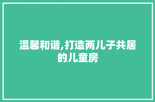 温馨和谐,打造两儿子共居的儿童房