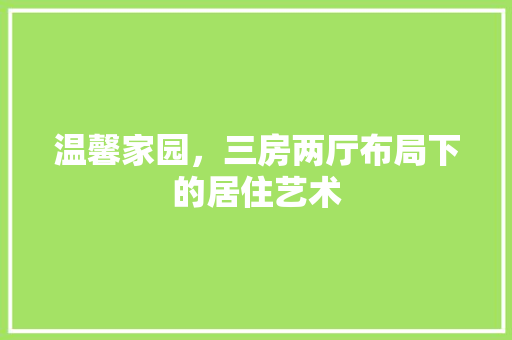 温馨家园，三房两厅布局下的居住艺术