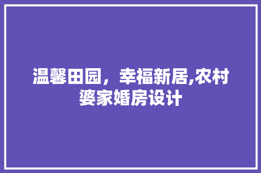 温馨田园，幸福新居,农村婆家婚房设计