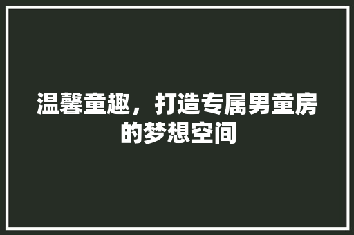 温馨童趣，打造专属男童房的梦想空间