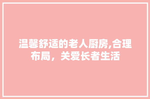 温馨舒适的老人厨房,合理布局，关爱长者生活