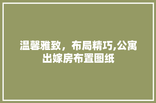 温馨雅致，布局精巧,公寓出嫁房布置图纸