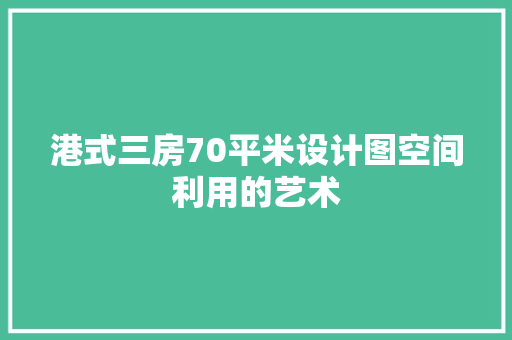 港式三房70平米设计图空间利用的艺术
