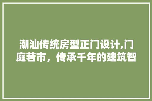 潮汕传统房型正门设计,门庭若市，传承千年的建筑智慧