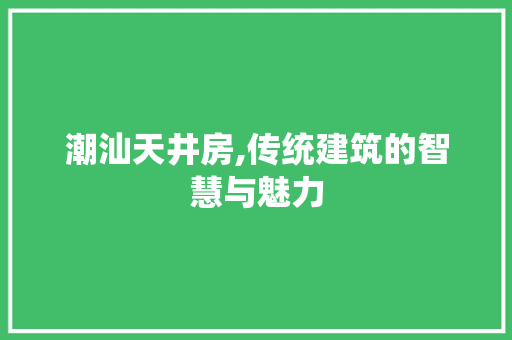潮汕天井房,传统建筑的智慧与魅力
