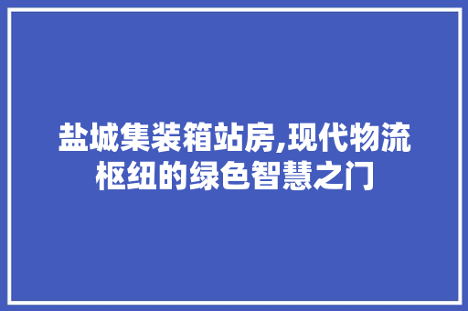 盐城集装箱站房,现代物流枢纽的绿色智慧之门