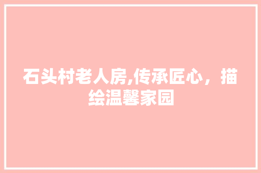 石头村老人房,传承匠心，描绘温馨家园