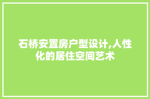 石桥安置房户型设计,人性化的居住空间艺术
