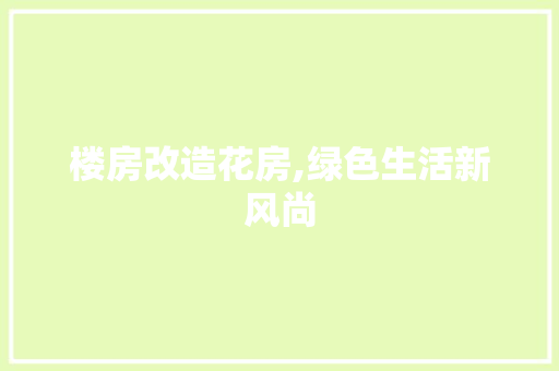 楼房改造花房,绿色生活新风尚