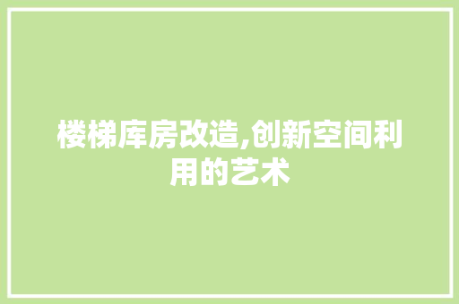 楼梯库房改造,创新空间利用的艺术