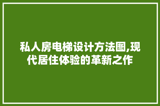 私人房电梯设计方法图,现代居住体验的革新之作