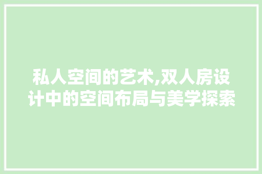 私人空间的艺术,双人房设计中的空间布局与美学探索