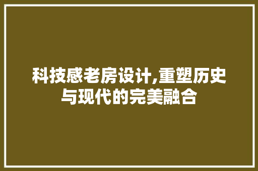 科技感老房设计,重塑历史与现代的完美融合
