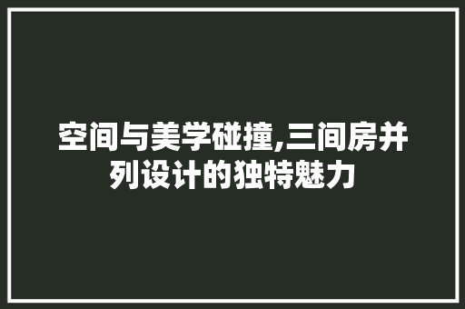 空间与美学碰撞,三间房并列设计的独特魅力