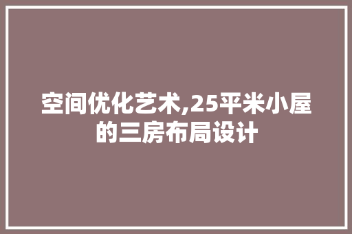 空间优化艺术,25平米小屋的三房布局设计