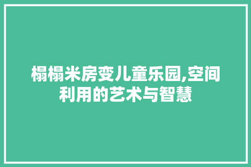 榻榻米房变儿童乐园,空间利用的艺术与智慧