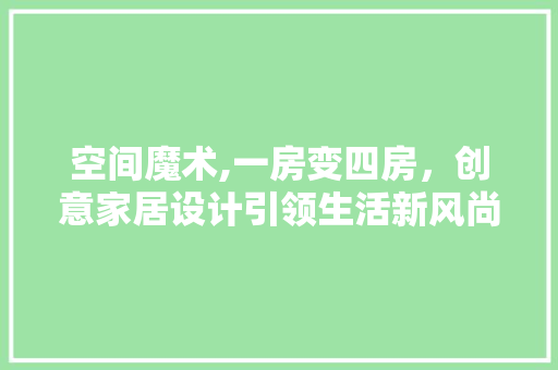 空间魔术,一房变四房，创意家居设计引领生活新风尚