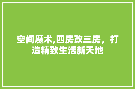空间魔术,四房改三房，打造精致生活新天地
