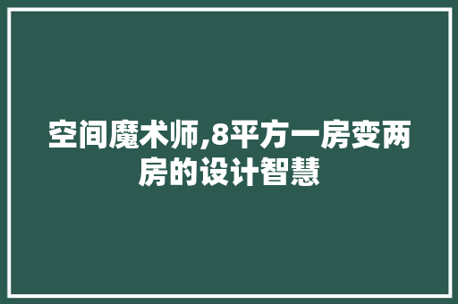 空间魔术师,8平方一房变两房的设计智慧