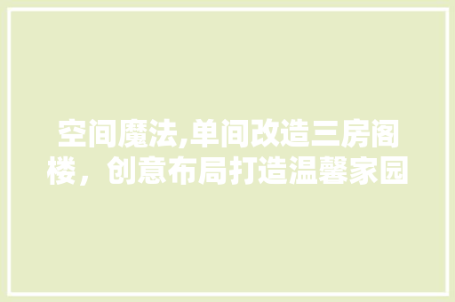 空间魔法,单间改造三房阁楼，创意布局打造温馨家园
