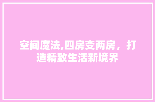 空间魔法,四房变两房，打造精致生活新境界