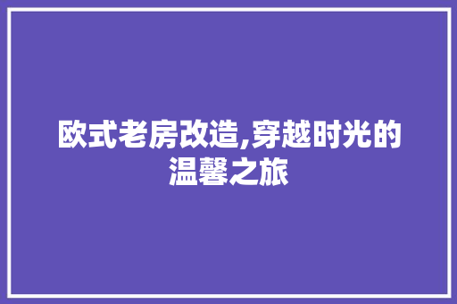 欧式老房改造,穿越时光的温馨之旅