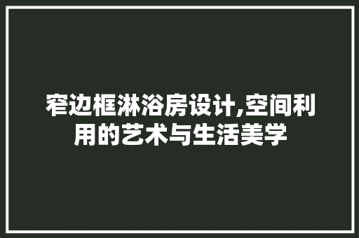 窄边框淋浴房设计,空间利用的艺术与生活美学