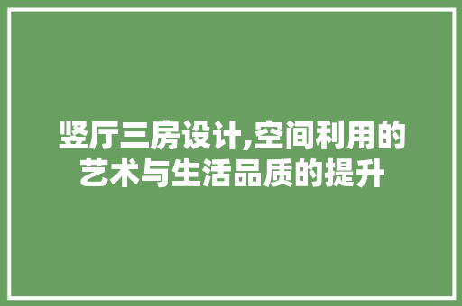 竖厅三房设计,空间利用的艺术与生活品质的提升