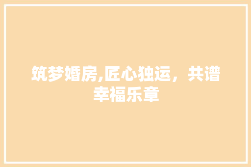 筑梦婚房,匠心独运，共谱幸福乐章