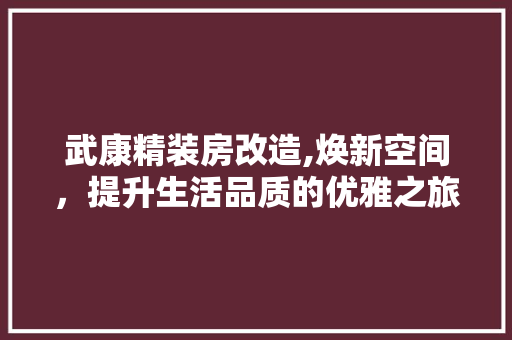 武康精装房改造,焕新空间，提升生活品质的优雅之旅