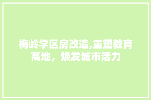 梅岭学区房改造,重塑教育高地，焕发城市活力
