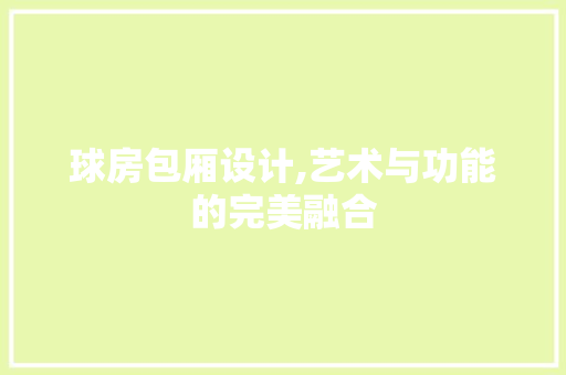 球房包厢设计,艺术与功能的完美融合