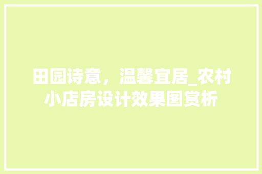 田园诗意，温馨宜居_农村小店房设计效果图赏析