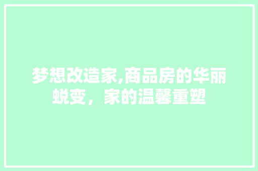 梦想改造家,商品房的华丽蜕变，家的温馨重塑