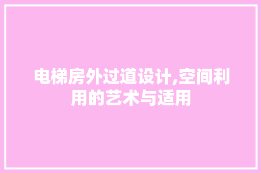 电梯房外过道设计,空间利用的艺术与适用