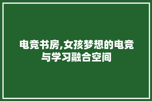 电竞书房,女孩梦想的电竞与学习融合空间